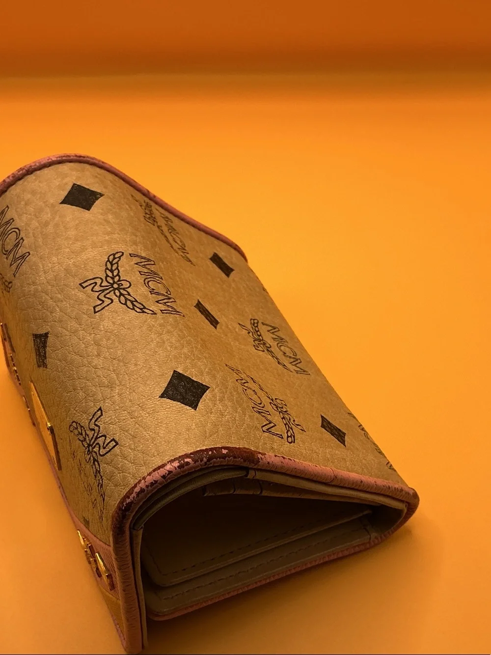 MCM Visetos Logo Wallet in Cognac and Brown